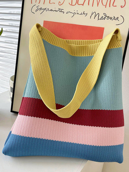 Original Contrast Color Rainbow Striped Bags Accessories by migunica