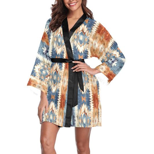 Blue Aztec Women's Lounge Kimono Robe by Baha Ranch Western Wear