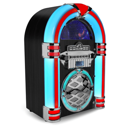 Victor Wilshire Bluetooth Jukebox with Multicolor LED Lighting and FM Radio by Jupiter Gear Home