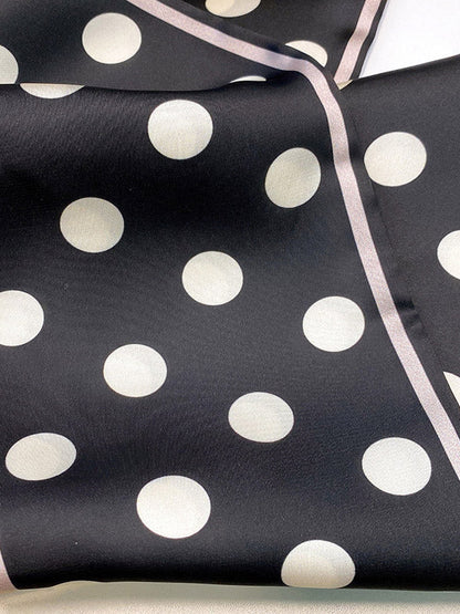 Vintage Polka-Dot Printed Hair Band& Silk Scarf by migunica