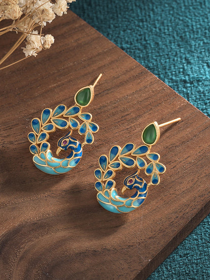 Vintage Peacock Shape Earrings Accessories by migunica