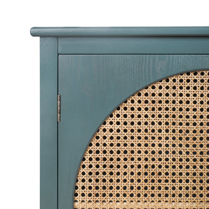 2 Doors Cabinet With Natural Rattan Weaving by Blak Hom