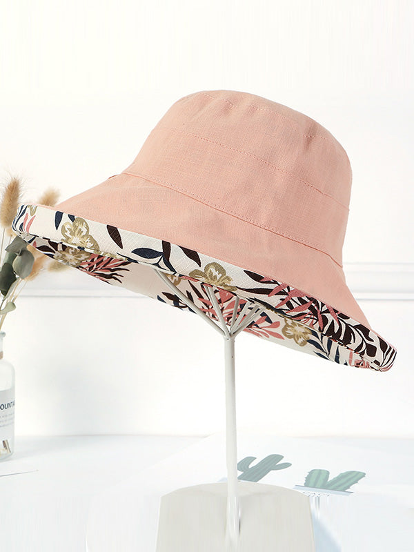 Original Solid&Printing Reversible Foldable Sun-Protection Bucket Hat by migunica