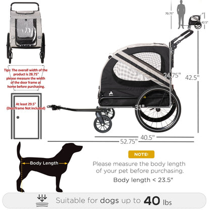 2-In-1 Pet Bike Trailer Stroller by Furr Baby Gifts