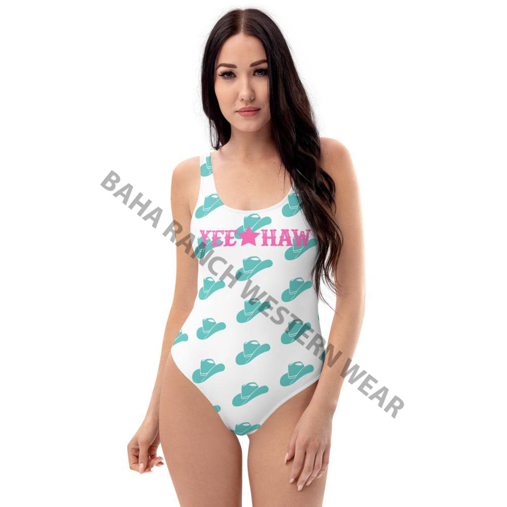 Yeehaw Turquoise Hat Yeehaw Swim Suit by Baha Ranch Western Wear