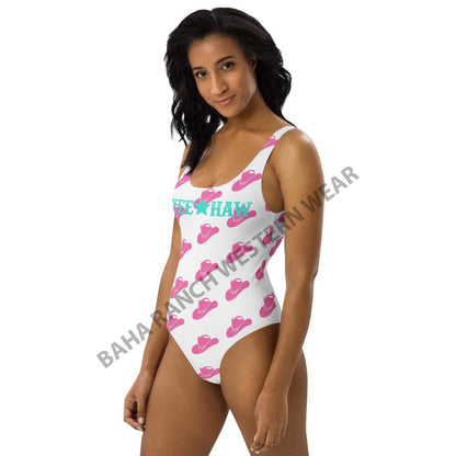 Yeehaw Pink Hat Yeehaw Swim Suit by Baha Ranch Western Wear