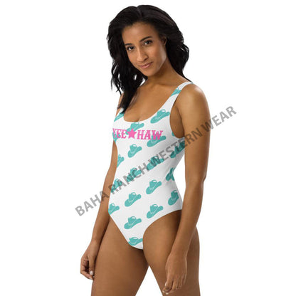 Yeehaw Turquoise Hat Yeehaw Swim Suit by Baha Ranch Western Wear