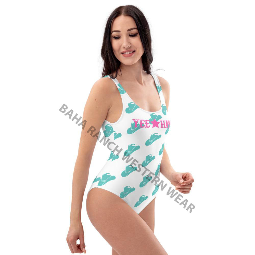 Yeehaw Turquoise Hat Yeehaw Swim Suit by Baha Ranch Western Wear