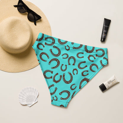 Yeehaw Turquoise Horseshoe Bikini Bottom by Baha Ranch Western Wear