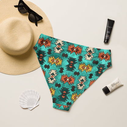 Yeehaw Turquoise Aztec Bikini Bottom by Baha Ranch Western Wear