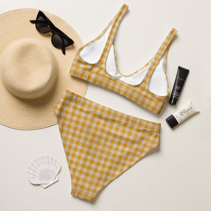 Yeehaw Yellow Gingham Print Bikini by Baha Ranch Western Wear