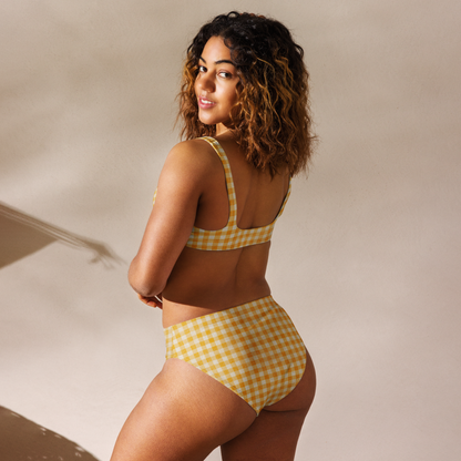 Yeehaw Yellow Gingham Print Bikini by Baha Ranch Western Wear