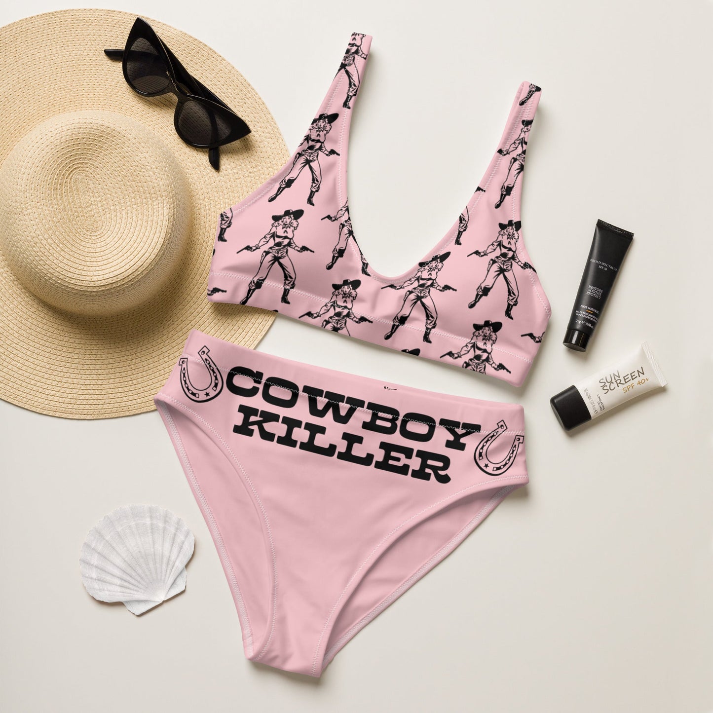 Yeehaw Pink Cowboy Killer Bikini by Baha Ranch Western Wear