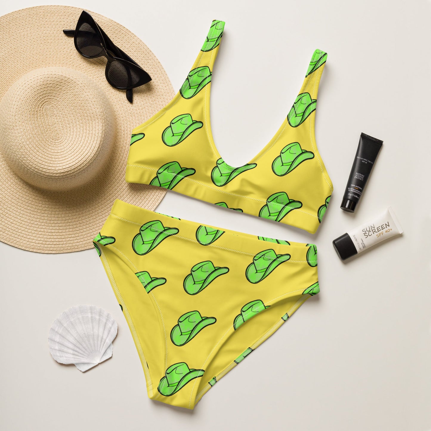 Yeehaw Green Hat Bikini by Baha Ranch Western Wear