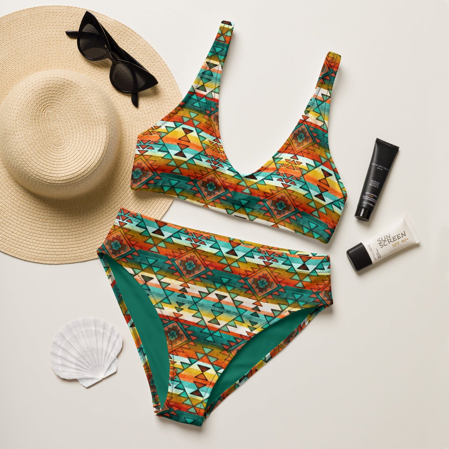 Yeehaw Mustard Aztec Bikini by Baha Ranch Western Wear