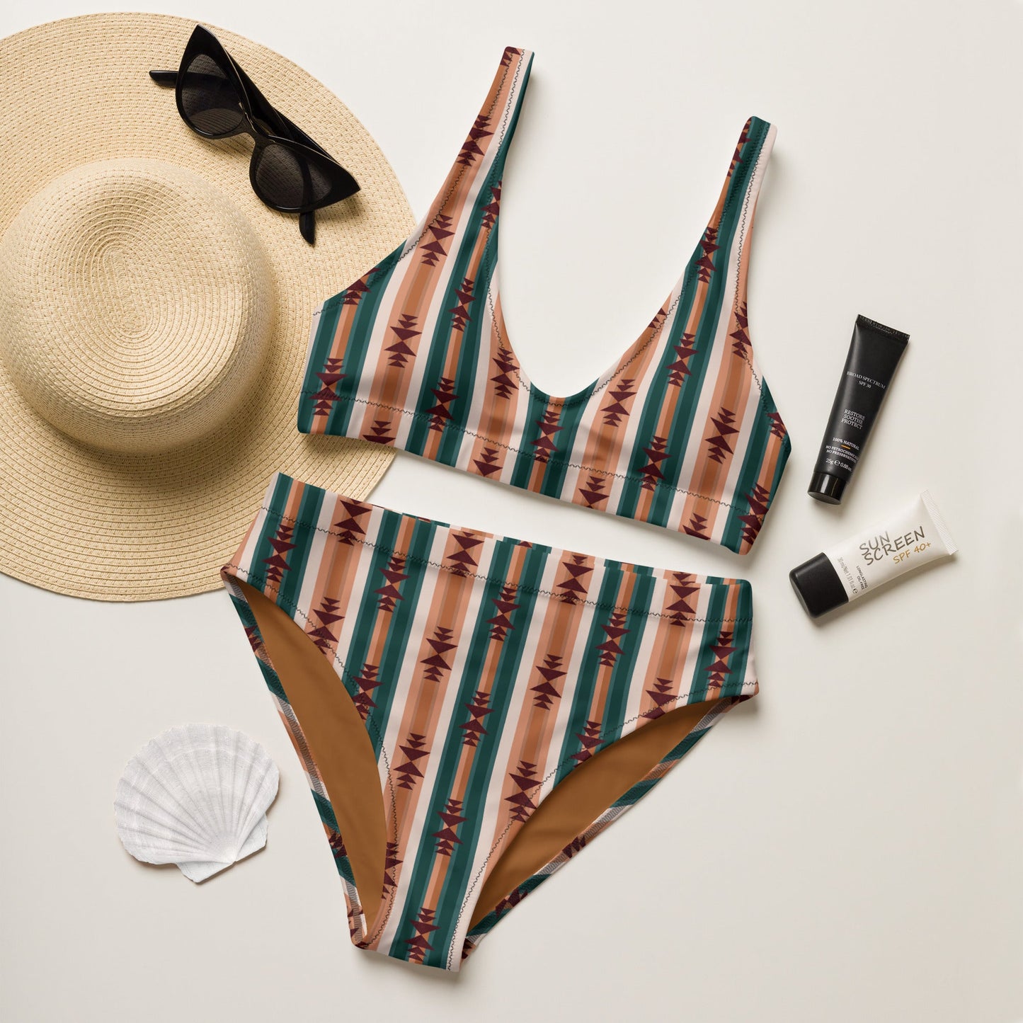 Yeehaw Cocoa Aztec Bikini by Baha Ranch Western Wear