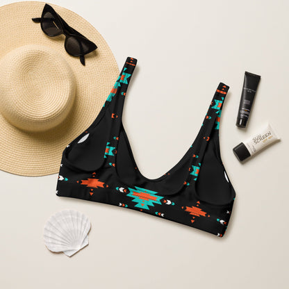 Yeehaw Turquoise & Orange Aztec Bikini Top by Baha Ranch Western Wear