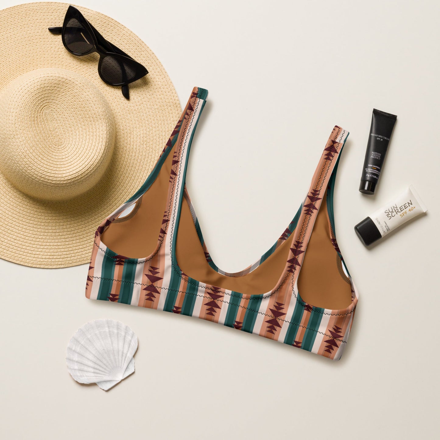 Yeehaw Cocoa Aztec Bikini Top by Baha Ranch Western Wear