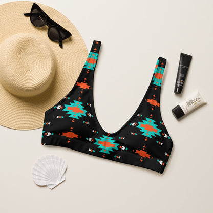 Yeehaw Turquoise & Orange Aztec Bikini Top by Baha Ranch Western Wear