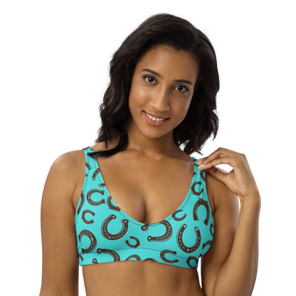 Yeehaw Turquoise Horseshoe Bikini Top by Baha Ranch Western Wear