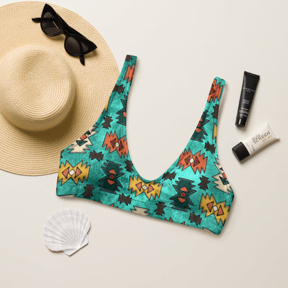 Yeehaw Turquoise Aztec Bikini Top by Baha Ranch Western Wear