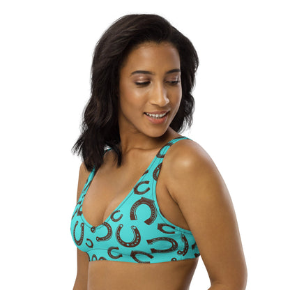 Yeehaw Turquoise Horseshoe Bikini Top by Baha Ranch Western Wear