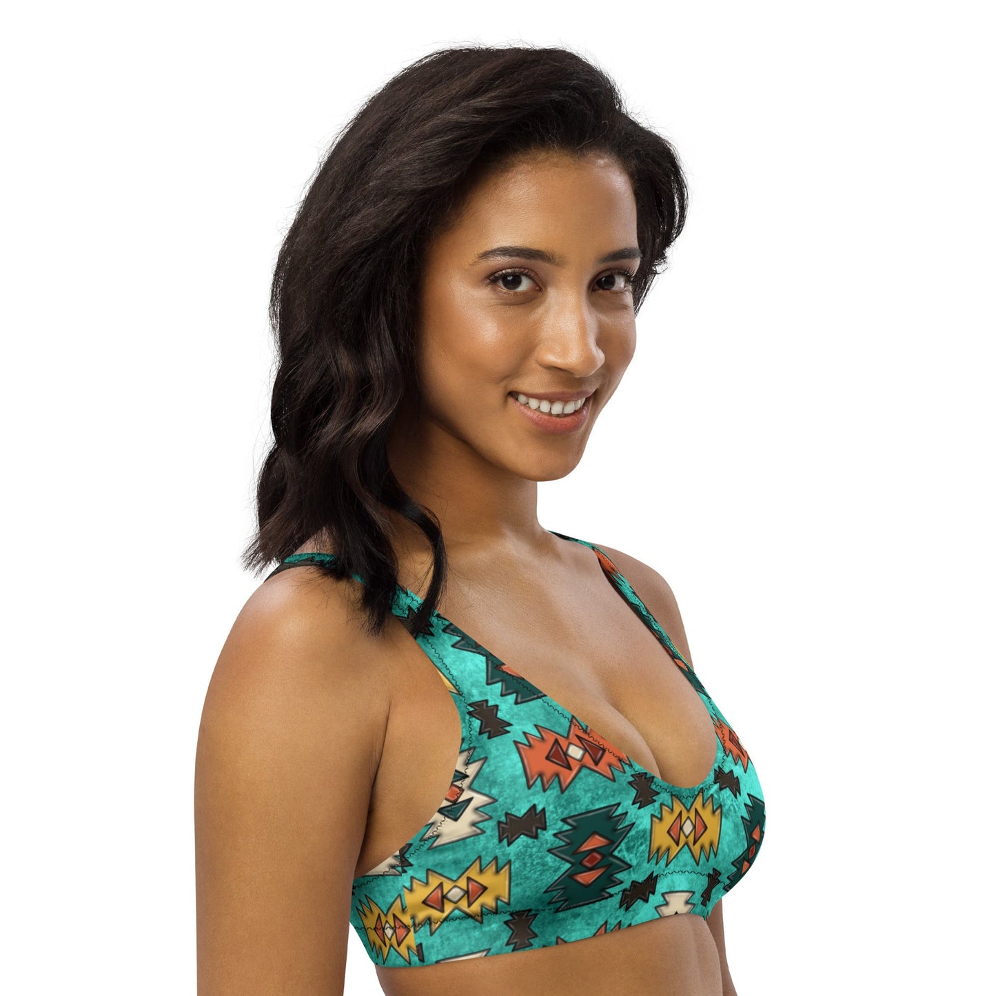 Yeehaw Turquoise Aztec Bikini Top by Baha Ranch Western Wear