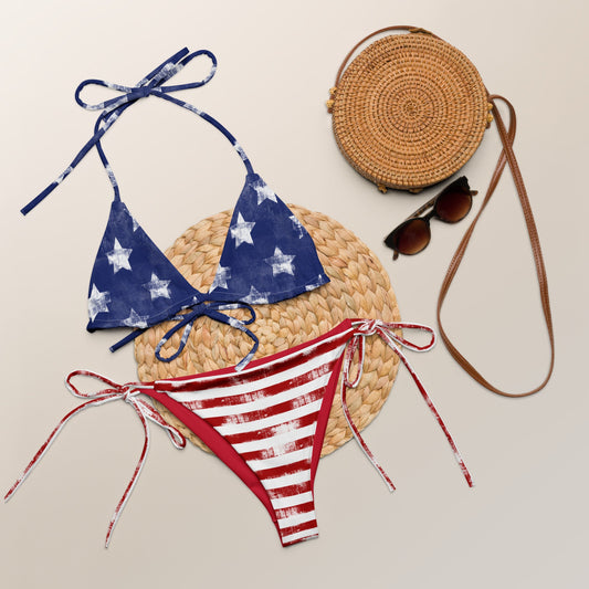 Yeehaw Stars & Stripes String Bikini by Baha Ranch Western Wear