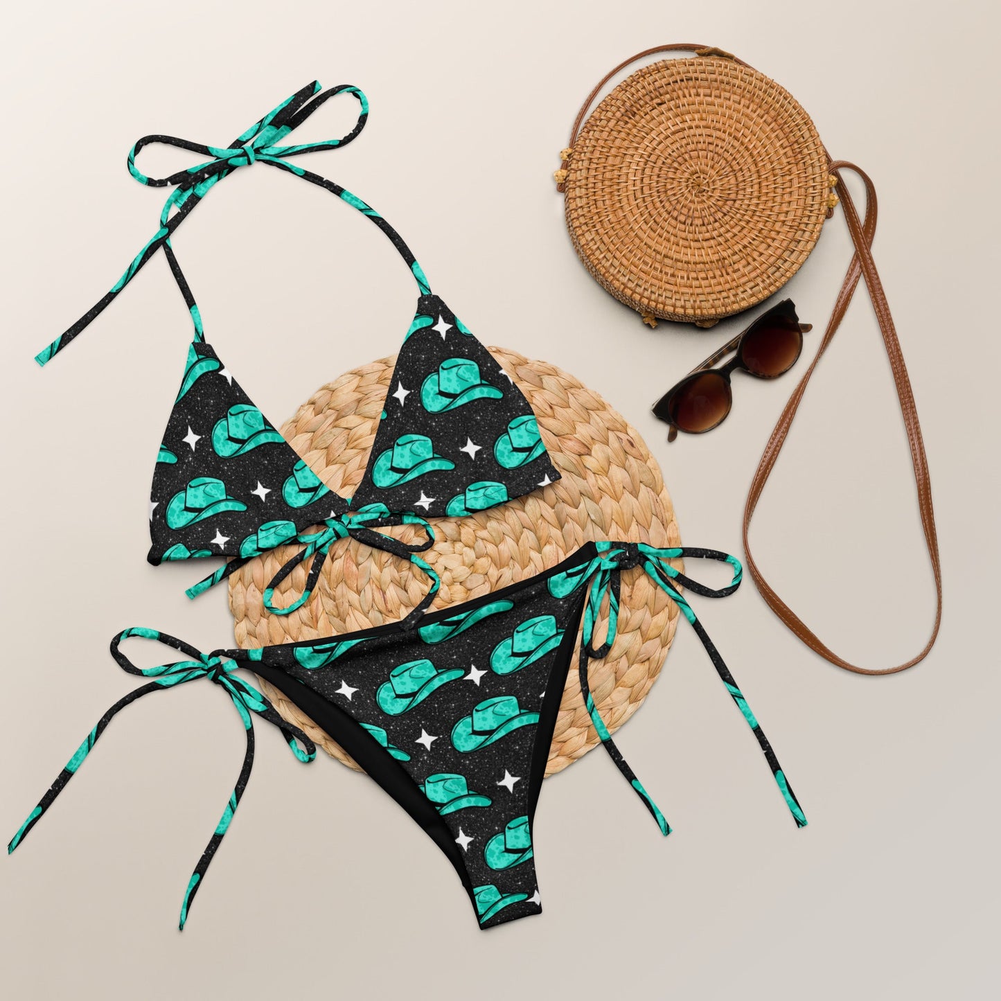 Yeehaw Turquoise Hat String Bikini by Baha Ranch Western Wear