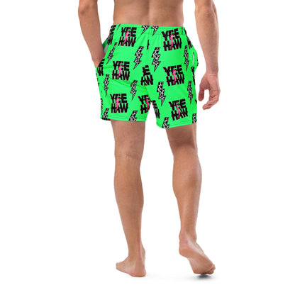 Yeehaw Neon Men's Swim Trunks by Baha Ranch Western Wear