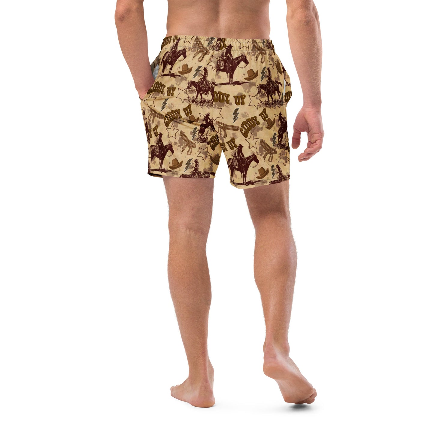 Yeehaw Vintage Western Men's Swim Trunks by Baha Ranch Western Wear