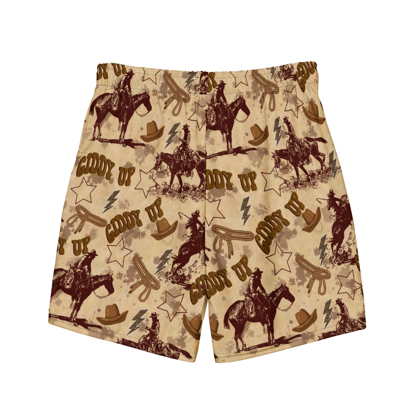 Yeehaw Vintage Western Men's Swim Trunks by Baha Ranch Western Wear