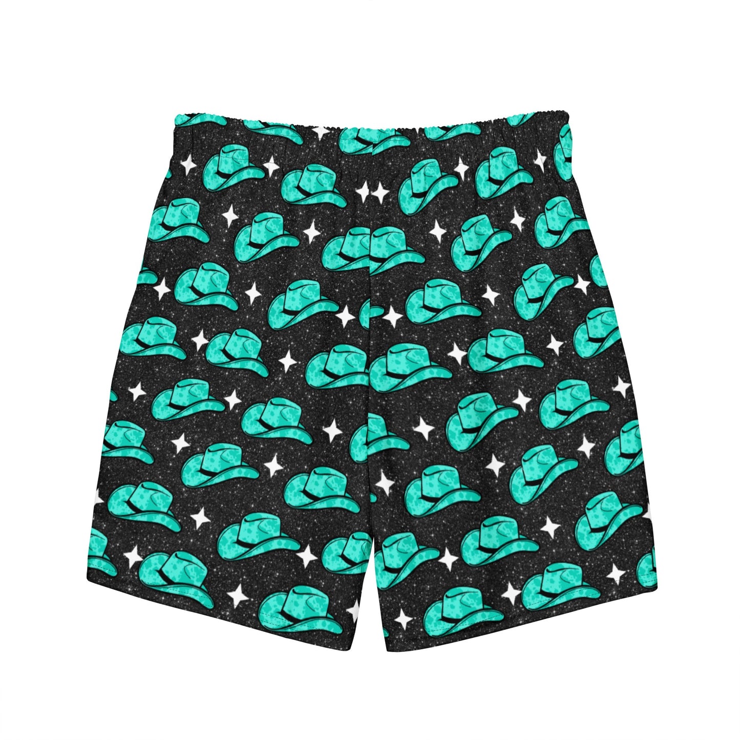 Yeehaw Turquoise Hat Men's Swim Trunks by Baha Ranch Western Wear