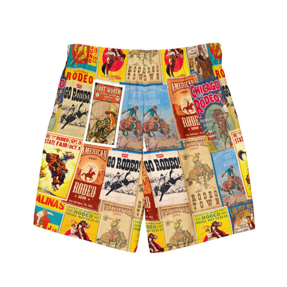 Yeehaw Rodeo Poster Men's Swim Trunks by Baha Ranch Western Wear