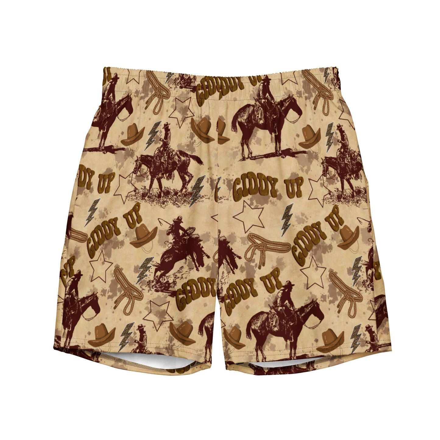 Yeehaw Vintage Western Men's Swim Trunks by Baha Ranch Western Wear