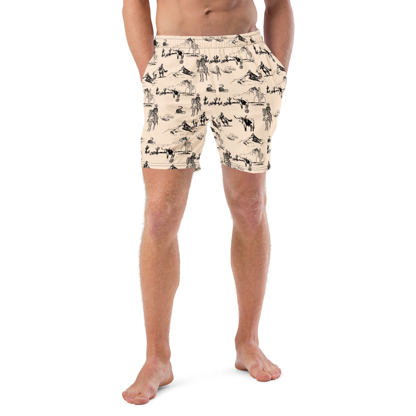 Yeehaw Cowboy Ranch Men's Swim Trunks by Baha Ranch Western Wear