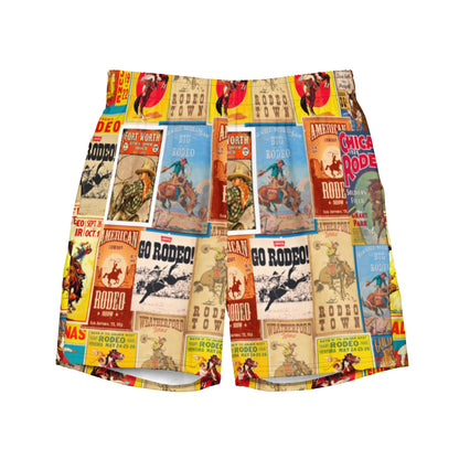 Yeehaw Rodeo Poster Men's Swim Trunks by Baha Ranch Western Wear