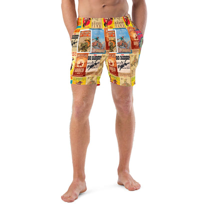 Yeehaw Rodeo Poster Men's Swim Trunks by Baha Ranch Western Wear