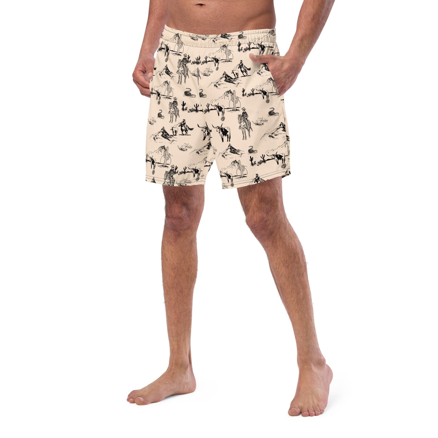 Yeehaw Cowboy Ranch Men's Swim Trunks by Baha Ranch Western Wear