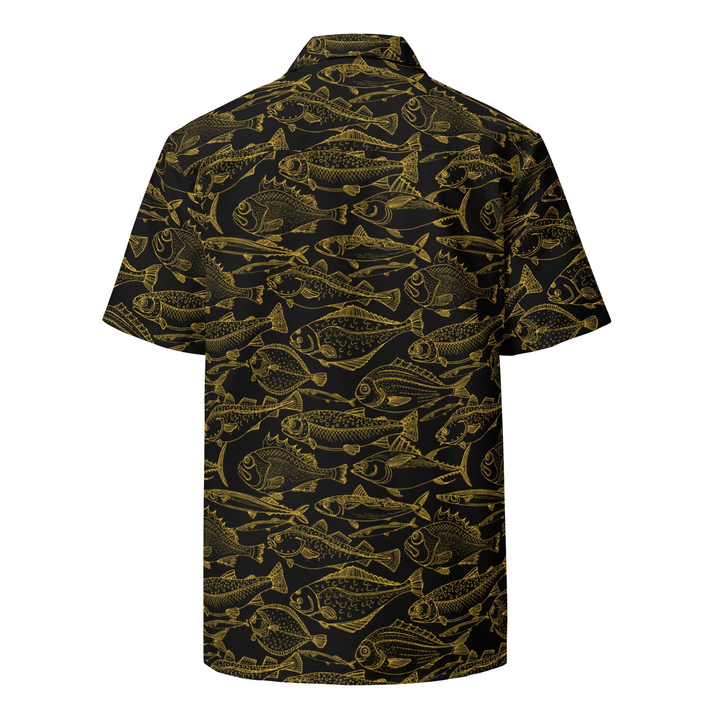 Sea of Gold Riches Hawaiian Button Shirt: Dive into Opulent Ocean Elegance! by Tropical Seas Clothing