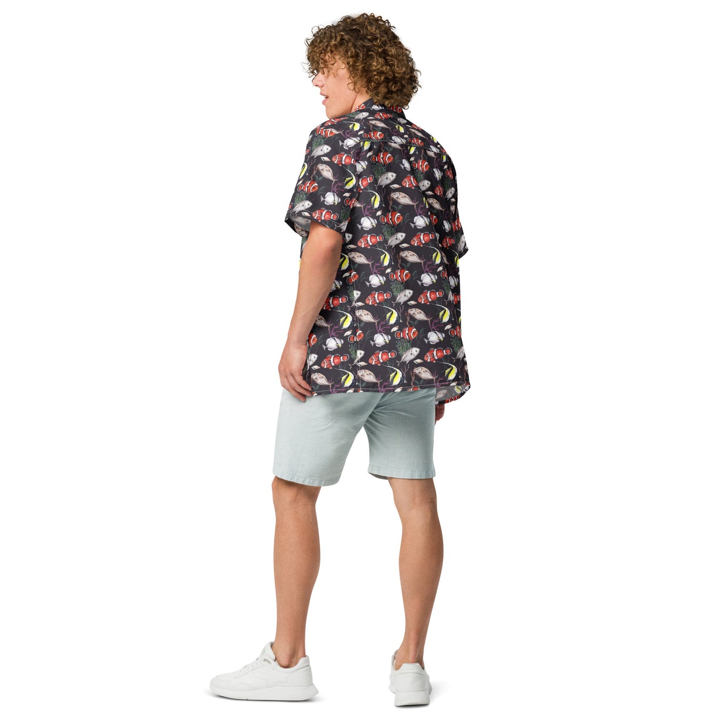 Murky Reef Tropical Saltwater Fish Hawaiian Button Shirt: Dive into Underwater Elegance! by Tropical Seas Clothing