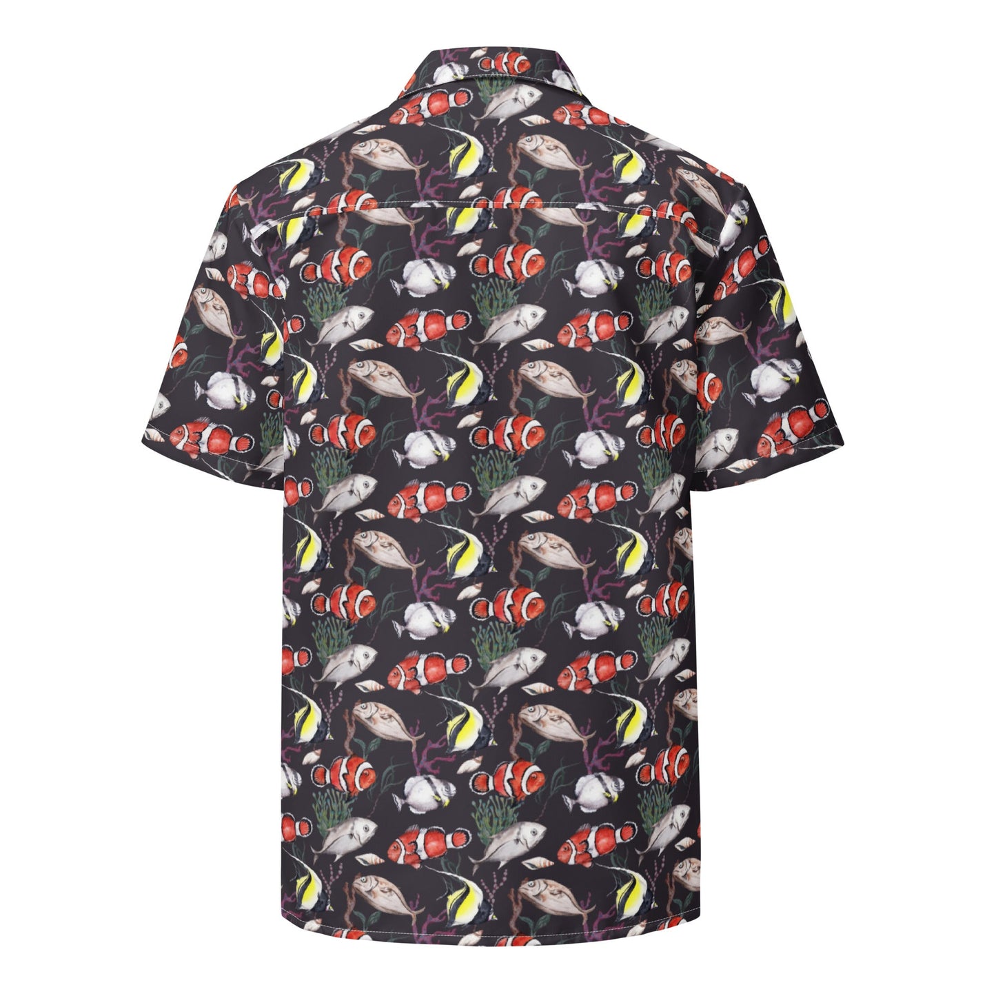 Murky Reef Tropical Saltwater Fish Hawaiian Button Shirt: Dive into Underwater Elegance! by Tropical Seas Clothing