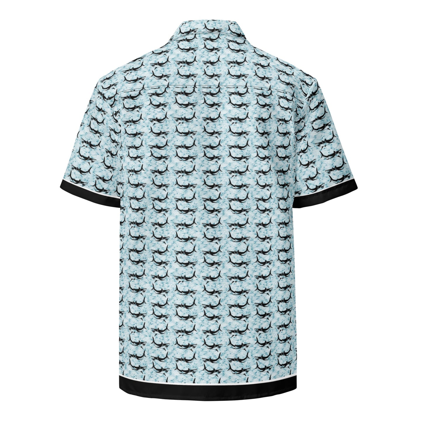 Shark Frenzy button shirt by Tropical Seas Clothing