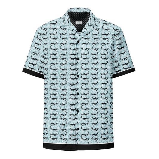 Shark Frenzy button shirt by Tropical Seas Clothing