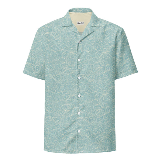 Salty Swirls Button Down Hawaiian Shirt - Coastal Summer 2024 Collection by Tropical Seas Clothing