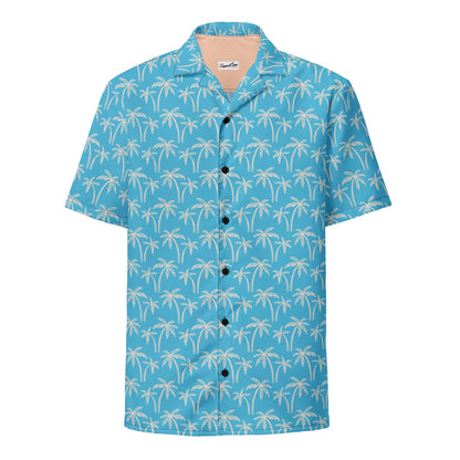 Palm Wave Oasis Button Down Hawaiian Shirt - Coastal Summer 2024 Collection by Tropical Seas Clothing