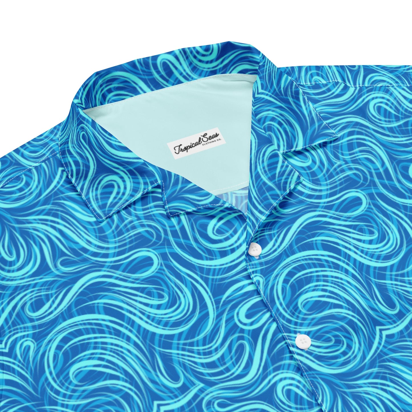 Tsunami Island Party Button Down Hawaiian Shirt - Coastal Summer 2024 Collection by Tropical Seas Clothing