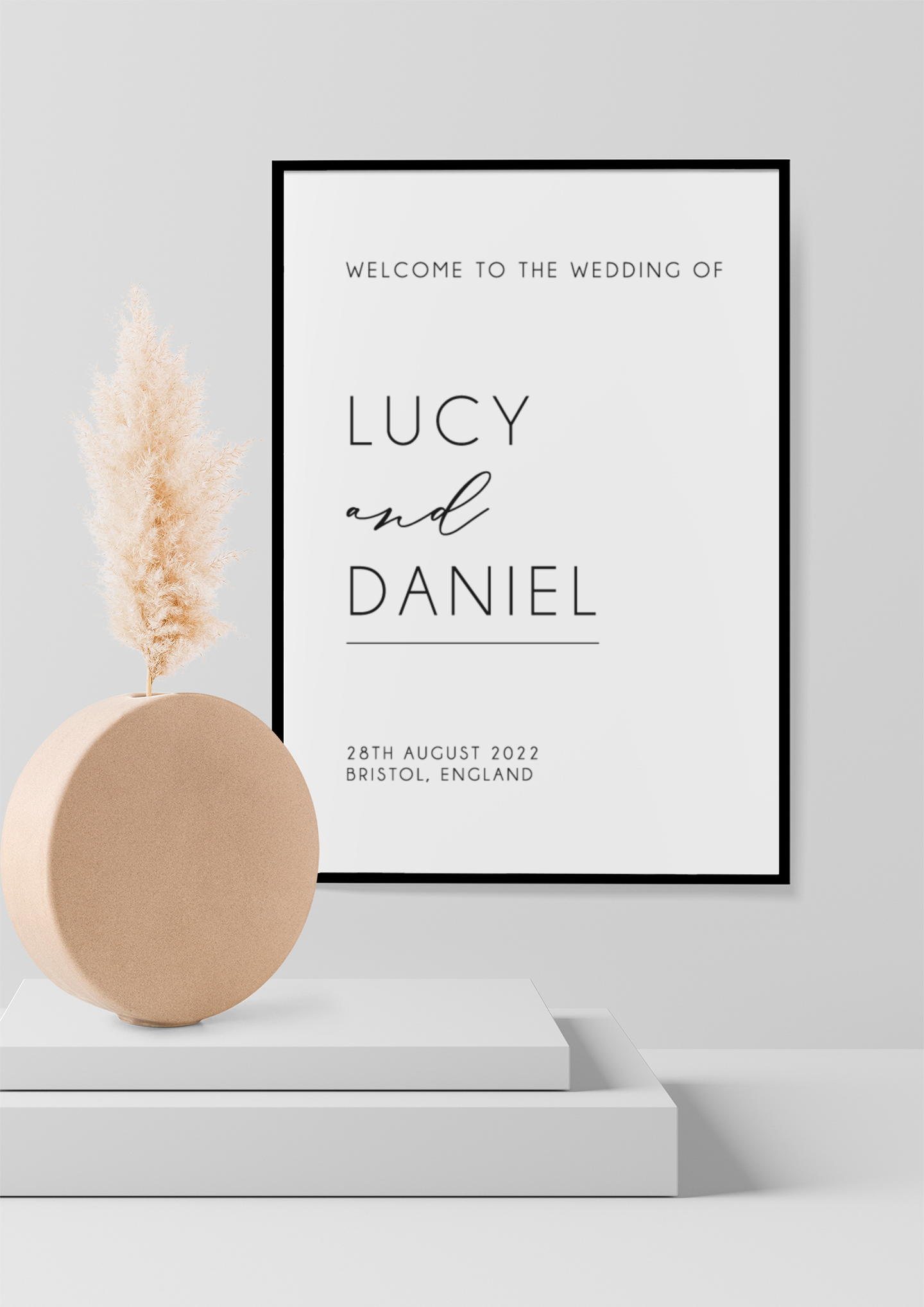 Welcome To The Wedding Of Name Date & Location Wedding Wall Decor Print by WinsterCreations™ Official Store