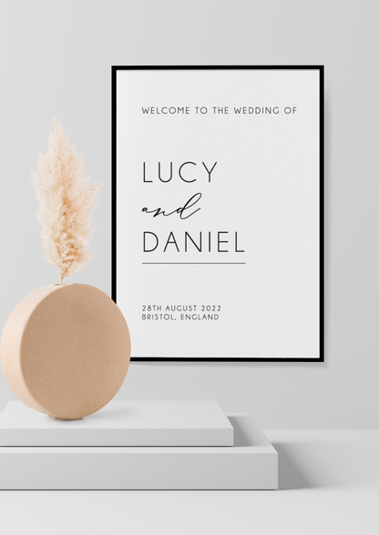 Welcome To The Wedding Of Name Date & Location Wedding Wall Decor Print by WinsterCreations™ Official Store