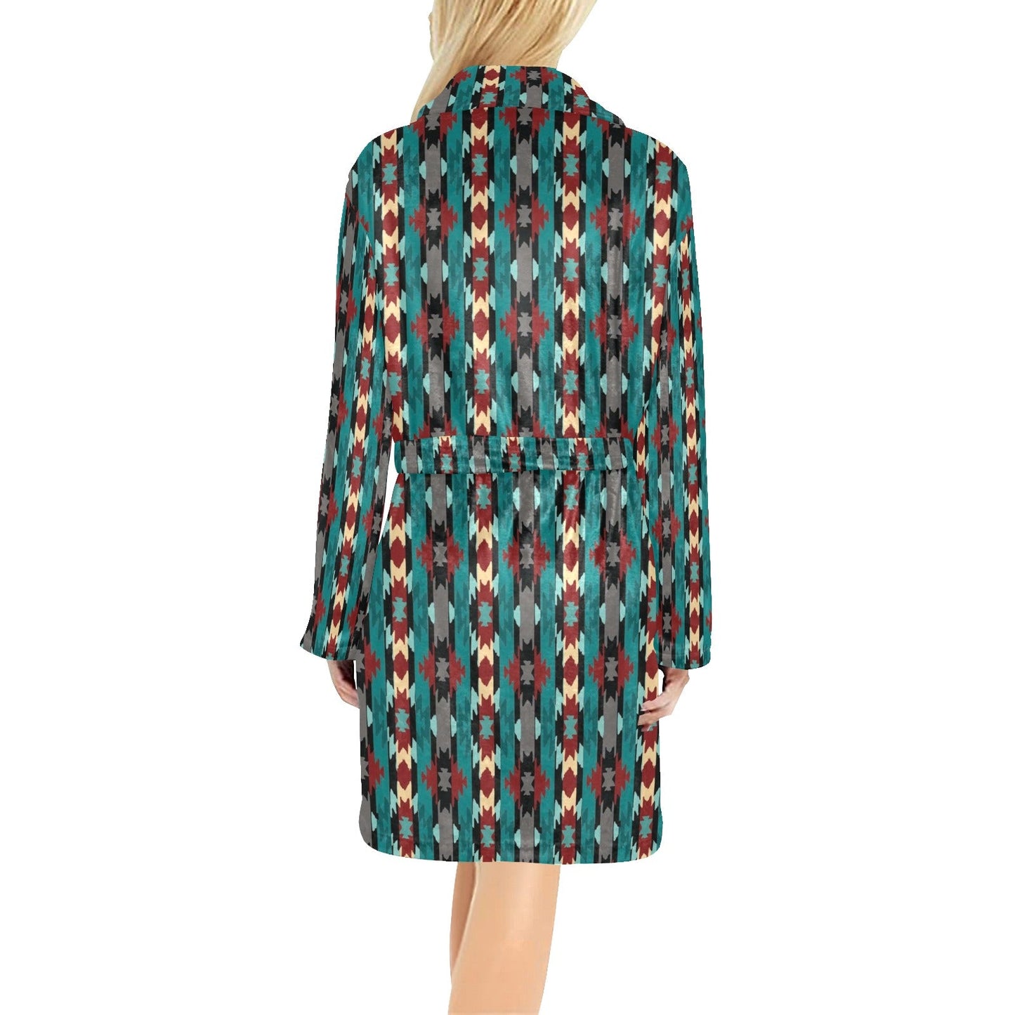 Teal Aztec Women's Western Robe by Baha Ranch Western Wear